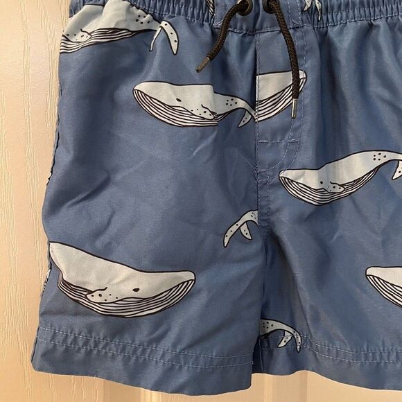 Tea Collection Knee-Length Humpback Whale Swim Trunks Shorts Blue Boys Size 3 - Picture 4 of 9
